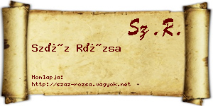 Száz Rózsa névjegykártya