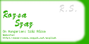 rozsa szaz business card