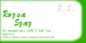 rozsa szaz business card